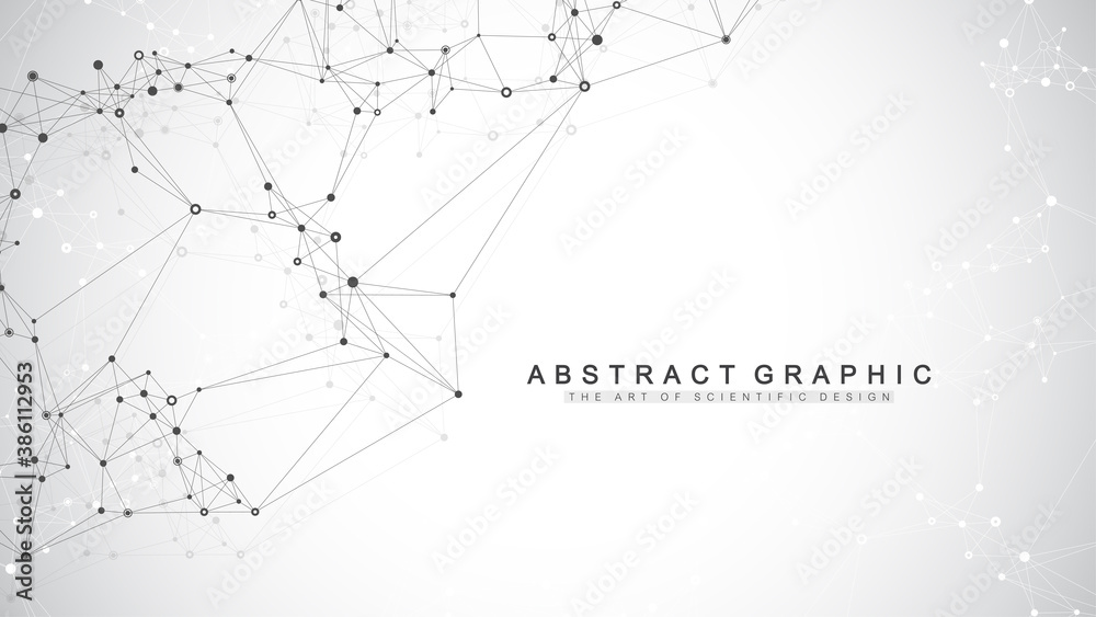 Poster Global network connection. Social network communication in the global business. World map point and line composition concept. Vector illustration.
