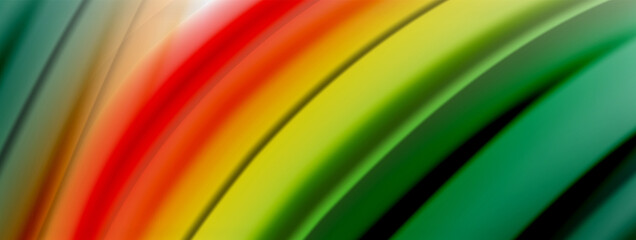Abstract Background. Smooth flowing lines, blurred waves, rainbow color style stripes. Vector illustrations for covers, banners, flyers and posters and other