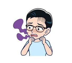 Young man in a light blue T-shirt