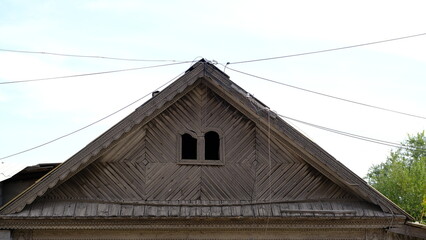 
Details and elements of the facade of the building.
Russian architecture, background image for web design.