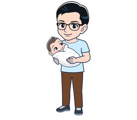 Young man in a light blue T-shirt