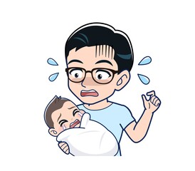 Young man in a light blue T-shirt