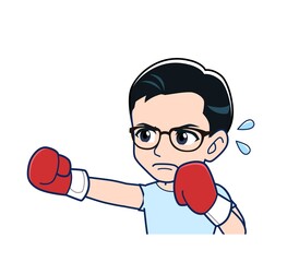 Young employee in a white shirt