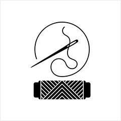 Thread Reel Needle Icon, Sewing Needle Thread Reel