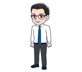 Young employee in a white shirt