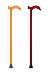 Orange  and red walking sticks. vector illustration
