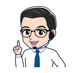 Young employee in a white shirt