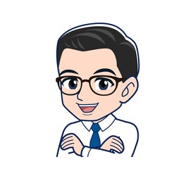 Young employee in a white shirt