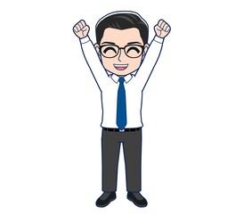 Young employee in a white shirt