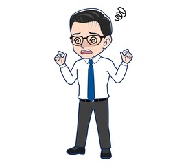 Young employee in a white shirt