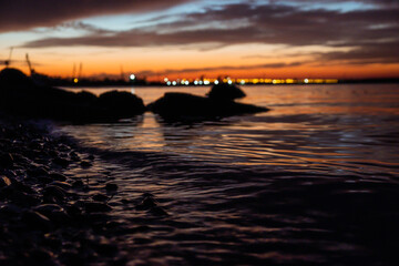 after sunset over the sea