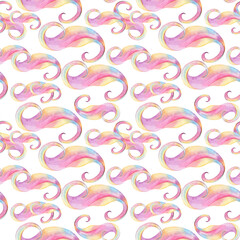 Creative rainbow banner abstract unicorn colours swirl. Watercolour illustration isolated in white.