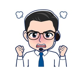 Young employee in a white shirt