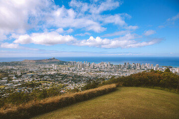 Tantalus lookout, City view of Honolulu, Oahu, Hawaii