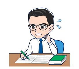 Young employee in a white shirt