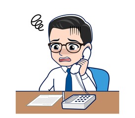 Young employee in a white shirt