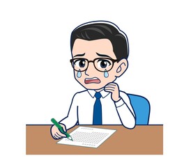 Young employee in a white shirt