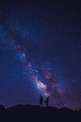 Obraz premium Starry Milky Way at Oahu, Hawaii