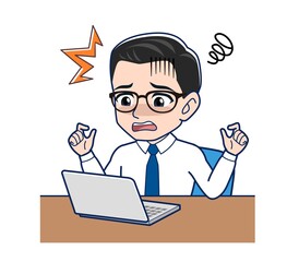 Young employee in a white shirt