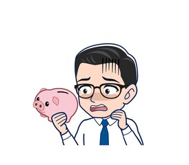 Young employee in a white shirt