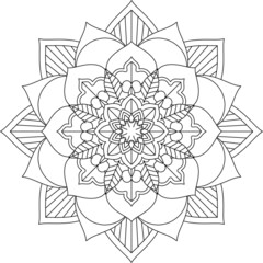 Easy Mandala coloring book simple and basic for beginners, seniors and children. Set of Mehndi flower pattern for Henna drawing and tattoo. Decoration in ethnic oriental, Indian style.