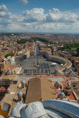 Fototapeta premium View from the top of St Peters in Rome