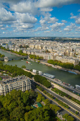 Fototapeta premium Arial view of Paris and River Seine