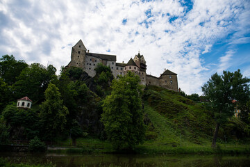 Fototapeta na wymiar Loket castle and town views
