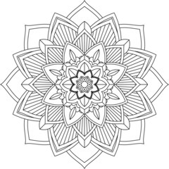 Easy Mandala coloring book simple and basic for beginners, seniors and children. Set of Mehndi flower pattern for Henna drawing and tattoo. Decoration in ethnic oriental, Indian style.