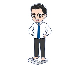 Fototapeta premium Young employee in a white shirt