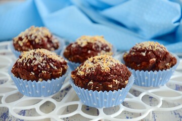 Beetroot coconut chocolate muffins
