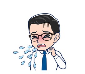 Young employee in a white shirt