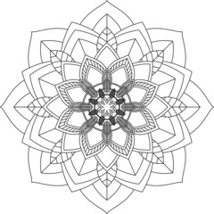 Easy Mandala coloring book simple and basic for beginners, seniors and children. Set of Mehndi flower pattern for Henna drawing and tattoo. Decoration in ethnic oriental, Indian style.