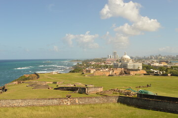The old fortress and town of San Juan in Puerto Rico, Caribbean Ocean