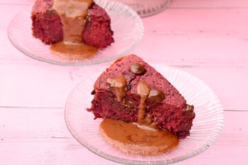 Chocolate beetroot cake with chocolate chips