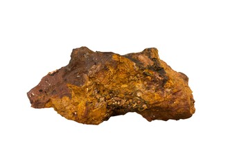 Rock breccia with iron specimen isolated. 