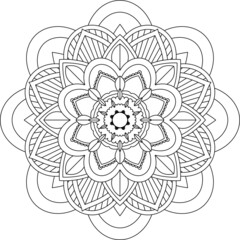 Easy Mandala coloring book simple and basic for beginners, seniors and children. Set of Mehndi flower pattern for Henna drawing and tattoo. Decoration in ethnic oriental, Indian style.	

