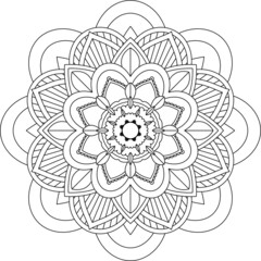 Easy Mandala coloring book simple and basic for beginners, seniors and children. Set of Mehndi flower pattern for Henna drawing and tattoo. Decoration in ethnic oriental, Indian style.	
