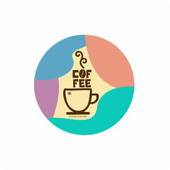 Coffee badge , Coffee cup logo design template.