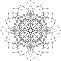 Easy Mandala coloring book simple and basic for beginners, seniors and children. Set of Mehndi flower pattern for Henna drawing and tattoo. Decoration in ethnic oriental, Indian style.	
