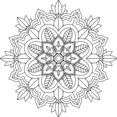 Easy Mandala coloring book simple and basic for beginners, seniors and children. Set of Mehndi flower pattern for Henna drawing and tattoo. Decoration in ethnic oriental, Indian style.