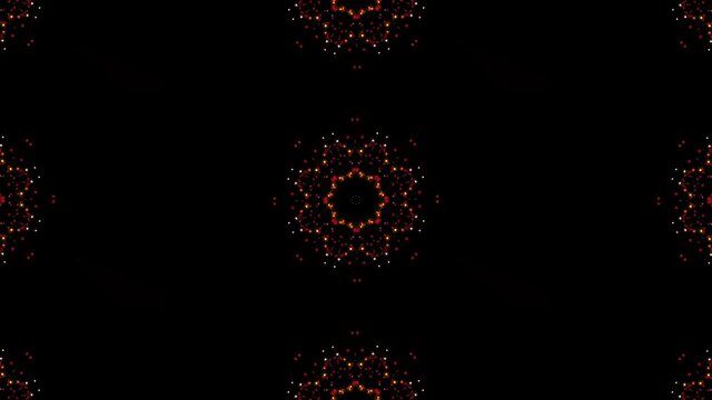 Christmas  seamless background with moving motley Snowflakes on black background