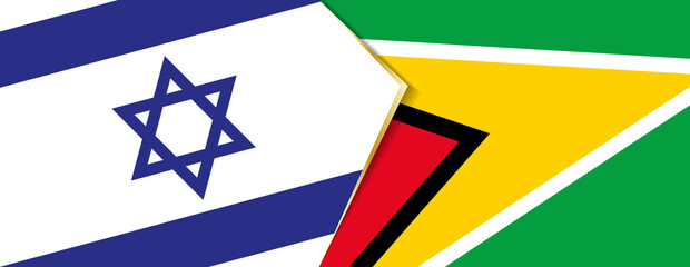 Israel and Guyana flags, two vector flags.