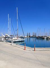 Yachts in the bay, yachts at sea in Kemer, Antalya in Turkey