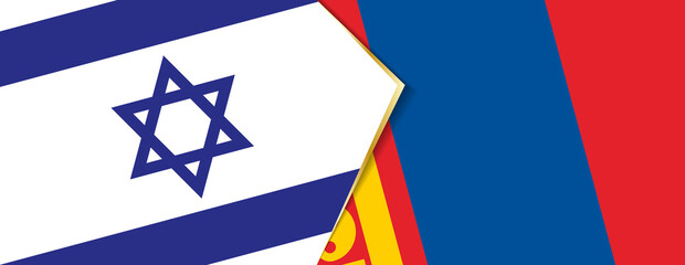 Israel and Mongolia flags, two vector flags.