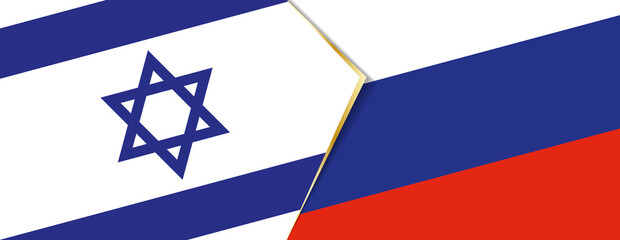 Israel and Russia flags, two vector flags.