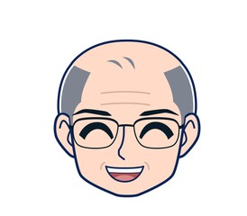 White-haired man in green short sleeves