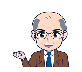 White-haired man in green short sleeves