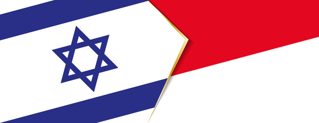 Israel and Monaco flags, two vector flags.