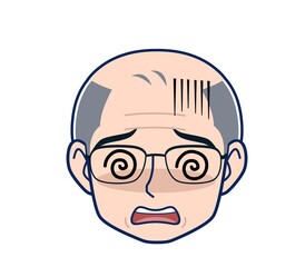 White-haired man in green short sleeves